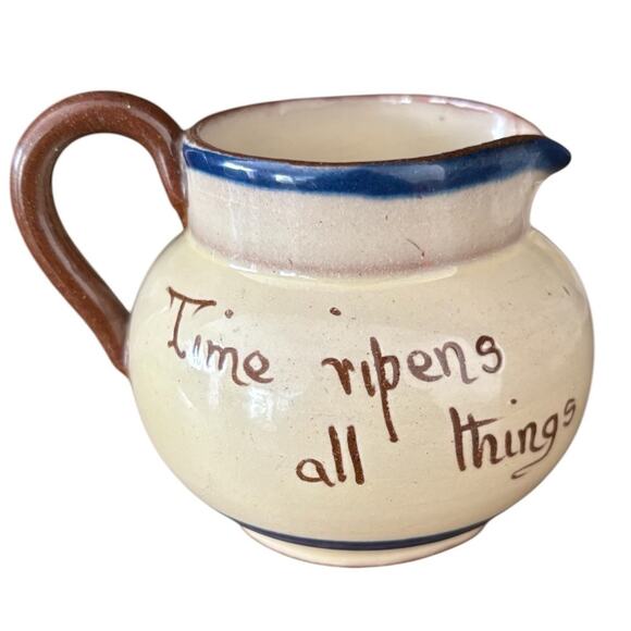 Creamer Motto Ware Cottage TORQUAY POTTERY England "time ripens all things" 3” - Picture 2 of 4